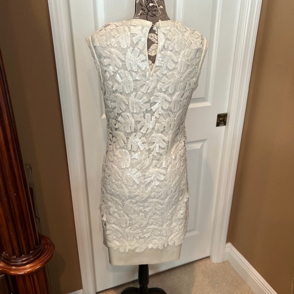 BCBG White sequin patterned dress S - Picture 2 of 6